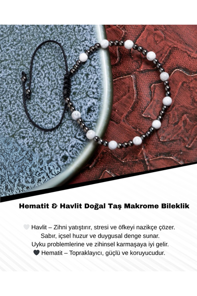 Saff Doğal Taş سوار مكرامية من الحجر الطبيعي الهيماتيت والهافليت المعتمد