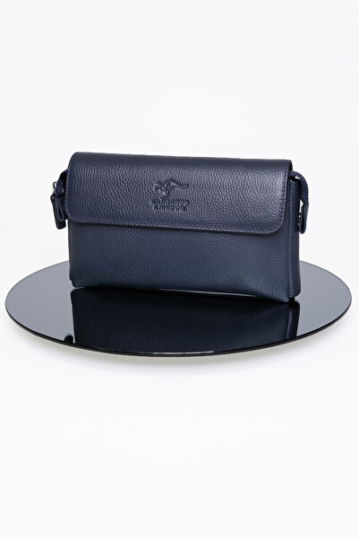 KANGAROO KINGDOM Erkek Portföy El Çantası Hakiki Dana Deri Lacivert Clutch 99...