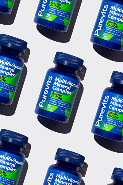 Purevits Green Factor Multivitamin Mineral Complex - Keratin - Hyaluronik Asit – Folik Asit - 30 Adet