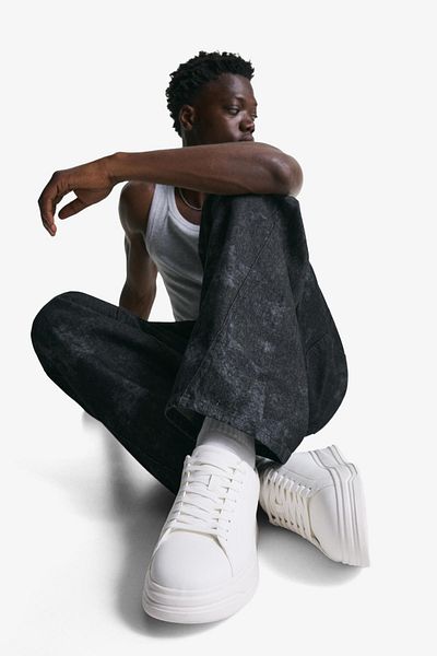 Bershka Minimalist lace-up trainers