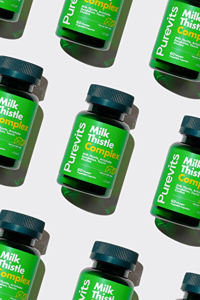 Purevits Milk Thistle Complex Deve Dikeni Enginar Ekstraktı Karahindiba Taurin Kolin 60 Adet Vegan Kapsül