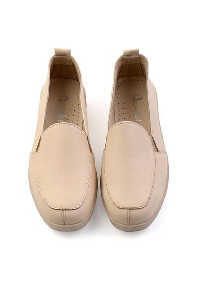 Bambi Beige Leather Women's Casual Shoes K01087236103