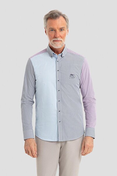 Sabri Özel Fuşya Düğmeli Yaka Gömlek