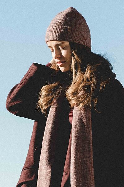 Nordbron Women's Brown Soft Textured Scarf Winter Basic Flexible Plain Patterned Colorful Acrylic Raine Corded