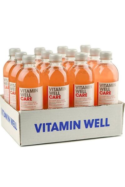 Vitamin مشروب ويل كير بنكهة الجريب فروت الأحمر 500 مل، عبوة من 12 قطعة