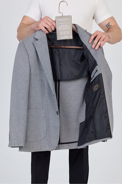 Frappoli Feniks Men's Black-Grey Half-Liner Bag Pocket Cotton Blend Lycra Slimfit Sports Blazer Jacket