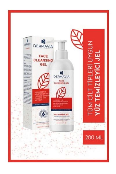Dermavia Lactic Acid Face Wash Gel 200ml - Anti-Acne, Moisturizing Chamomile Extract
