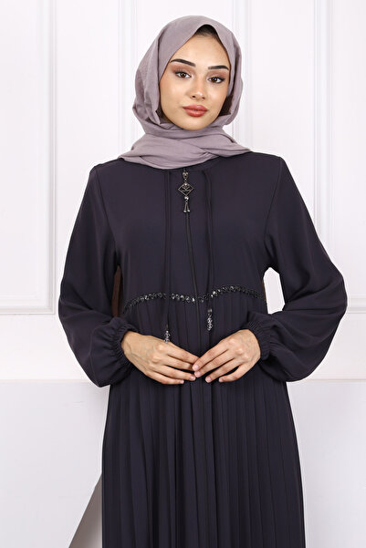 İmajButik Φούστα με καπνιστό μανίκι ελαστική πλισέ