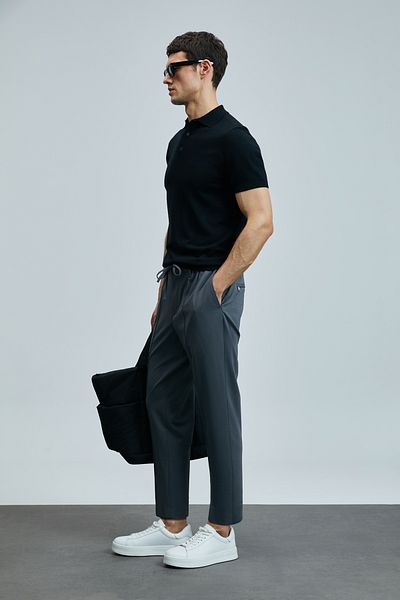 Lufian Sımon Smart Erkek Chino Pantolon Slim Fit Antrasit