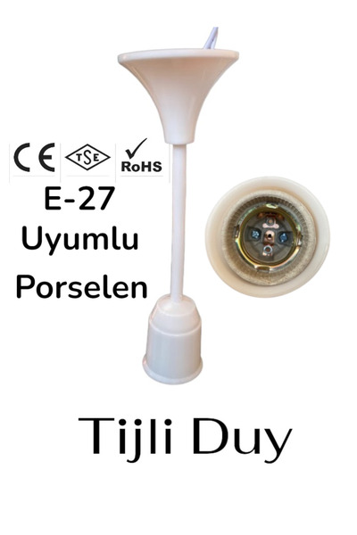 TG STEEL DESİNG Tijli Duy İçi Bakır Dış Porselen E-27 Uyumlu