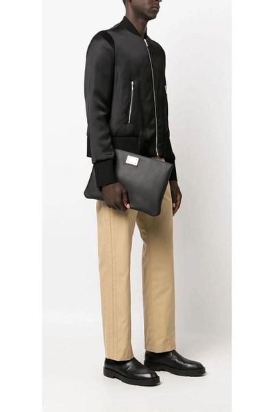 Dolce&Gabbana Jeans Black Leather Men's Hand Portfolio