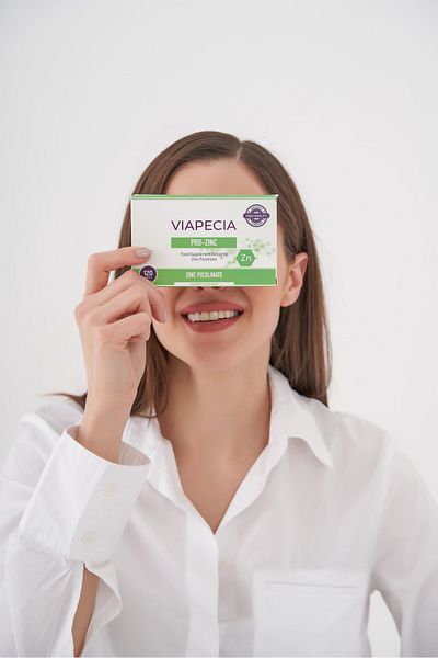 Viapecia Pro-Zinc Zinc Picolinate 15 Mg 120 Tablets - Powerful Support for Hair and Nail Health