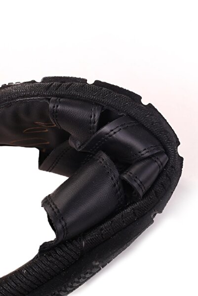 Papuçsepeti Shoe Basket Genuine Leather Anatomical Comfortable Sole Men's Slippers