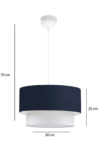 HOMİNG Marine Serisi Lacivert Kumaş Sarkıt Avize Yatak Odası Salon Mutfak