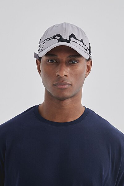 Nordbron Unisex Gri %100 Pamuk Nakış Detaylı Terletmez Kep Ayarlanabilir Toka...