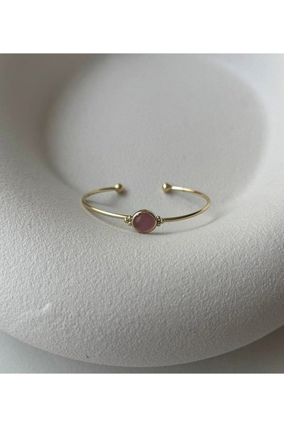 mos&more Gold Pink Stone Crispy Bracelet