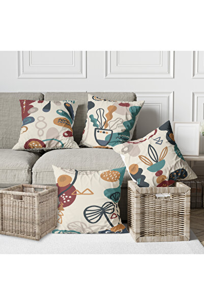 Alkan Homes 4-Piece Special Design 4-Piece Combination Digital Printed Throw ...