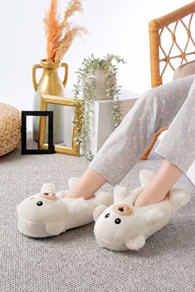 Slipcat Ayıcık Figürlü Peluş Panduf Ev Pandufu Unisex