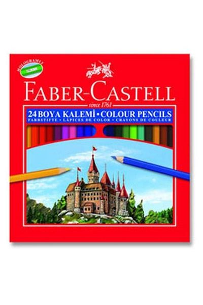 Faber Castell أقلام تلوين من الورق المقوى 24 لونًا، ألوان ناعمة ونابضة بالحياة، سهلة الفتح، أطراف مقاومة للكسر