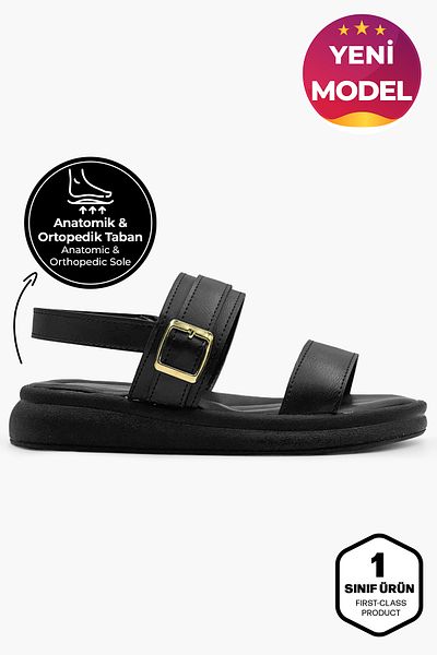 CARLA BELLA Women's Sandals Comfortable Sole Side Stylish Buckle Detailed Women's Sandals