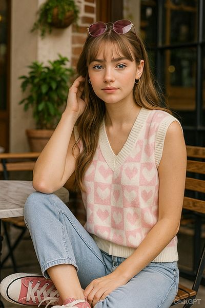 K-ODEA BUTİK Women's Pink Powder Oversize Knitwear Sweater