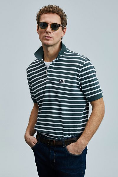 Lufian Jon Smart Men's Polo T-Shirt Duck Green
