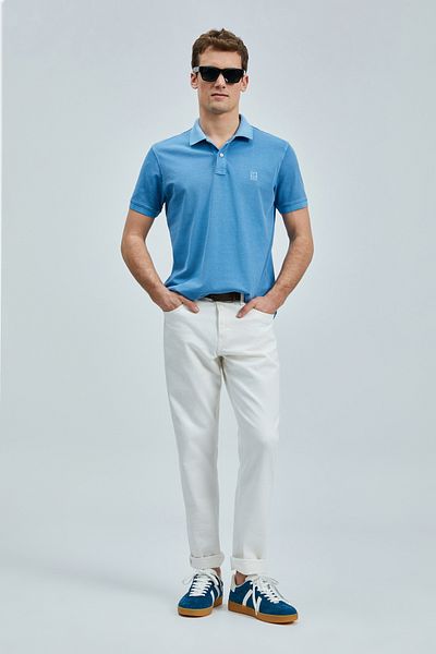 Lufian Vernon Smart Men's Polo T-Shirt Indigo