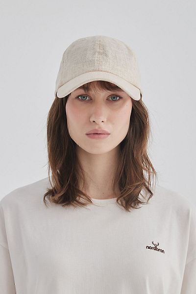 Nordbron Unisex Cream Linen Thin Anti-Sweat Cap Hat Cotton Lined Adjustable Buckle Detailed Bethnal