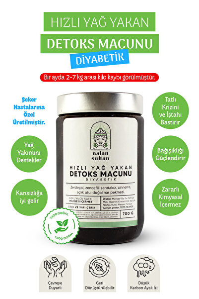 NALAN SULTAN Şeker Hastalarına Özel Hızlı Yağ Yakan Detoks Macunu | %100 Bitk...