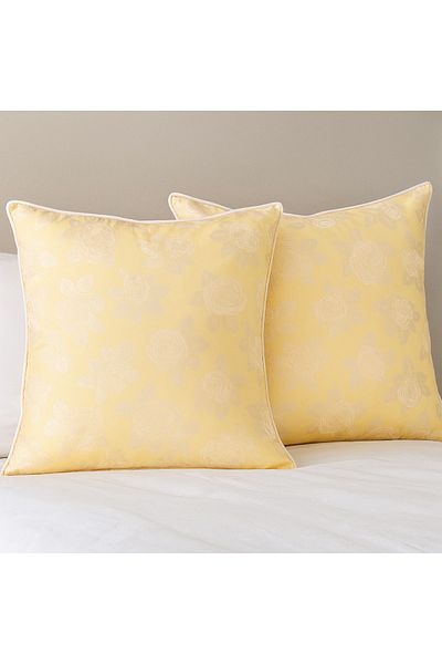 Boema Home Deco Set 2 perne cu puf si pana de gasca, Boema Home Deco, 70x70 cm, Galben