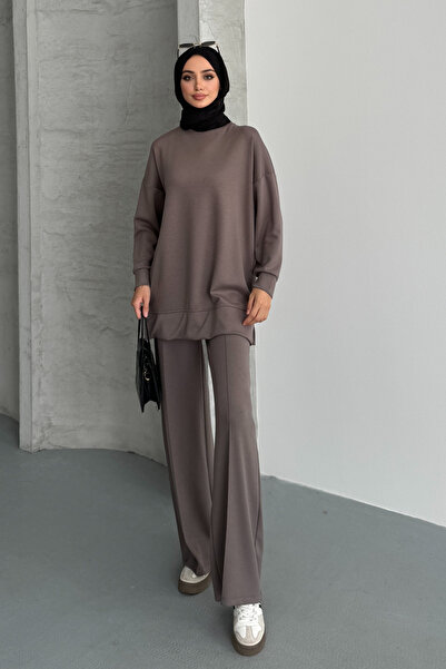 Feela Moda Γυναικείο Modal χτενισμένο βαμβακερό υπερμεγέθη κοστούμι τουνίκ 2020