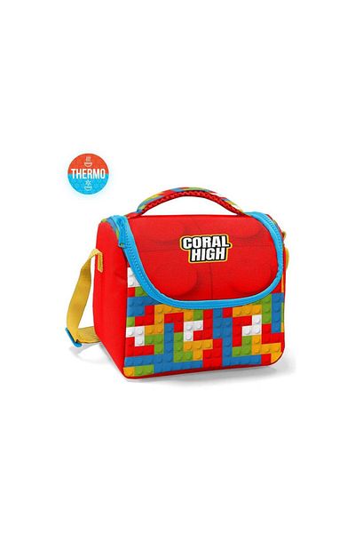 Coral High Cutie termică pentru prânz cu model bloc de culoare 11791