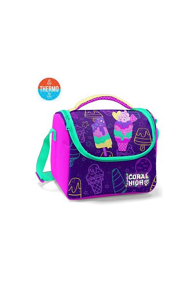 Coral High Μωβ ροζ παγωτό με μοτίβο Thermo Lunch Box 11888