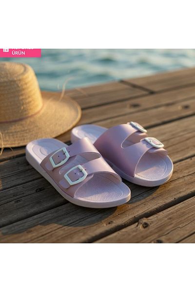 Minamoda Gzr Women's Double Buckle Slippers Adjustable Soft Sole Women's Slippers