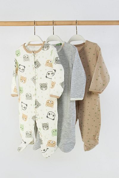 Mini Cotton 100% Cotton 3-Piece Printed Baby Romper with Booties and Snap Fasteners