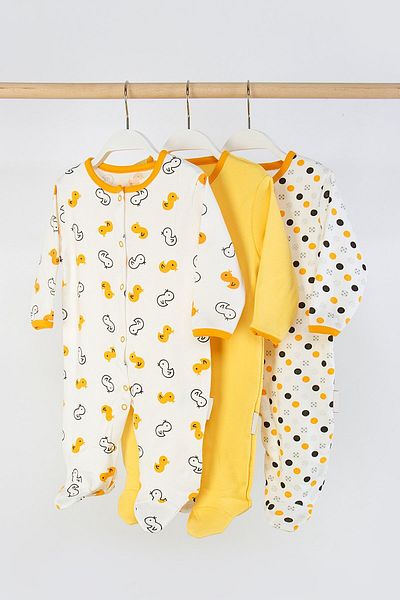 Mini Cotton 100% Cotton 3-Piece Printed Baby Romper with Booties and Snap Fasteners