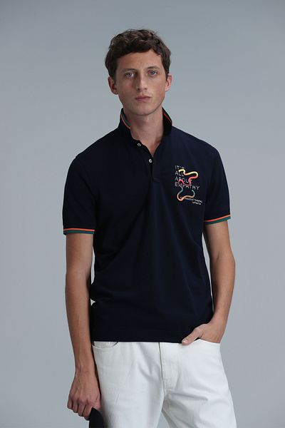 Lufian Tricou polo King Smart pentru bărbați, bleumarin
