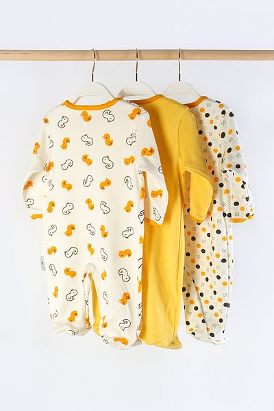 Mini Cotton 100% Cotton 3-Piece Printed Baby Romper with Booties and Snap Fasteners
