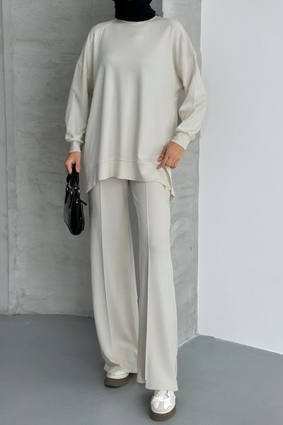 adba style Women's Modal Combed Cotton Oversize Hijab Tunic Set 4028