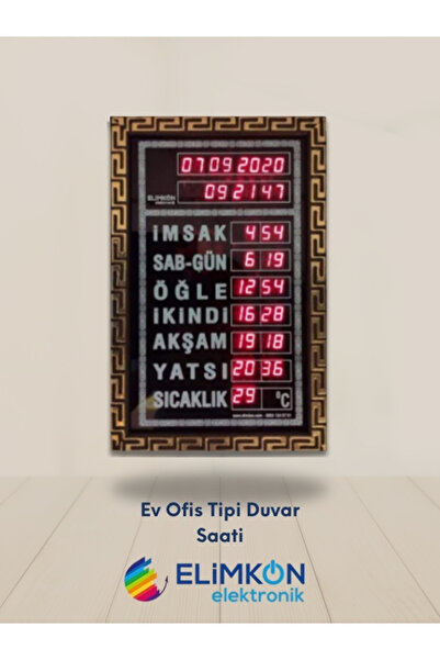 Elimkon VAKİTMATİK DİJİTAL İMSAKİYE EV OFİS TİPİ KUMANDALI EZANLI GÜMÜŞ
