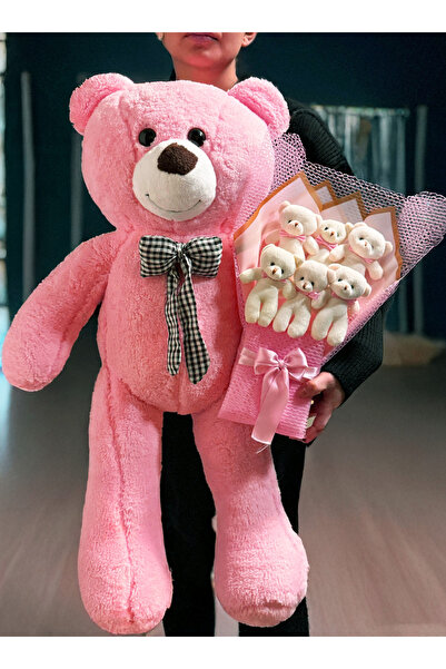 lenostra Sevgiliye Hediye 80cm Ayıcık Ve 6lı Ayıcık Buketi - Sevgiliye Dogumg...