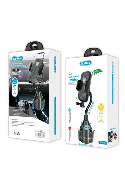 Go-Des Go-Dez GD-HD766 Car Cup Holder with Strong Grip and 360 Degree Rotating Head, Black