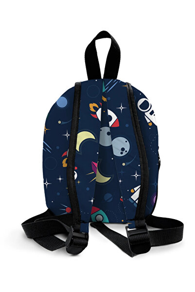 Kokopatik Kişiye Özel İsimli - Astronot Desenli Orta Boy Kreş Çantası