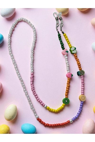 Amabel Jewelerys Fruit Fimo Bead Detailed Sand Bead Glasses Rope Special for Children (Eid-Carnival Gift)