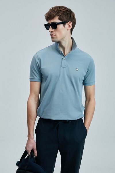 Lufian 111040206 Laon Smart Polo Neck T-Shirt Men's T-Shirt Water Green