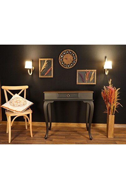 Wooding Mobilya Wooding 80 Cm Çekmeceli Masif Siyah Ceviz Dresuar