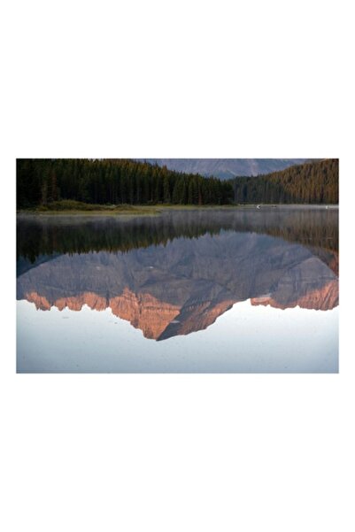 OEM Pictură pe pânză, „Reflecția munților într-un lac calm”, 54 x 39 cm