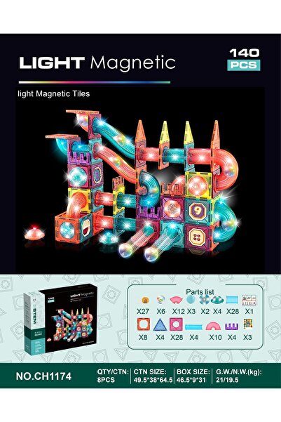 BAŞEL OYUNCAK Magnetic Tiles 140 Parça Ch1174