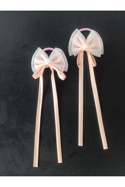 MutluBiDünya İkili Lastikli İncili Tül Fiyonk Toka