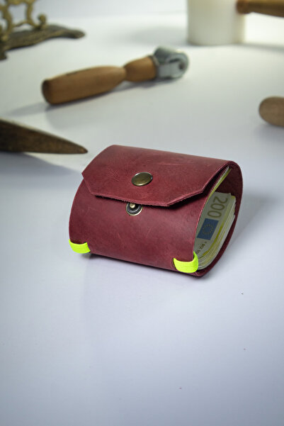 Tauran Genuine Leather Unisex Women's Men's Handmade Wallet with Magnetic Mon...